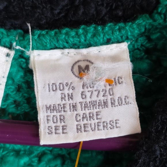 Margules green black Striped chunky Knit Short Sleeve Sweater‎ Top Womens M - Picture 7 of 12